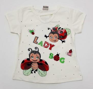 Фуфайка 6852д  р.128 белая  дев. трикотаж  Турция    1   380