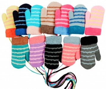 -Варежки 2вд 8124ун р.12 унисекс демисез.разноцв,  Россия  2